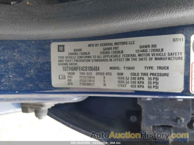 GMC CANYON SLE1, 1GTH6MFE4C8106484