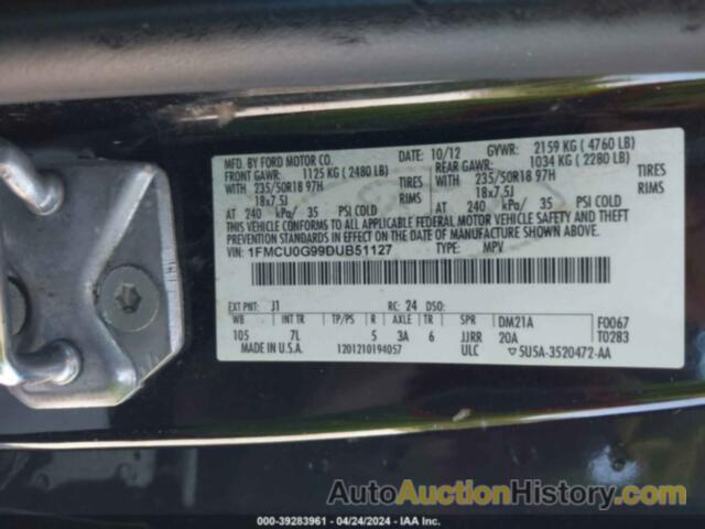 FORD ESCAPE SE, 1FMCU0G99DUB51127