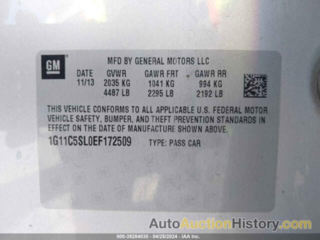 CHEVROLET MALIBU 1LT, 1G11C5SL0EF172509