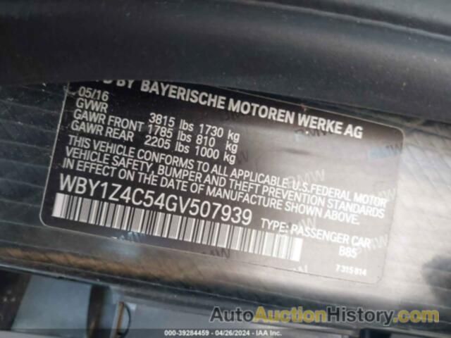 BMW I3 BASE W/RANGE EXTENDER, WBY1Z4C54GV507939