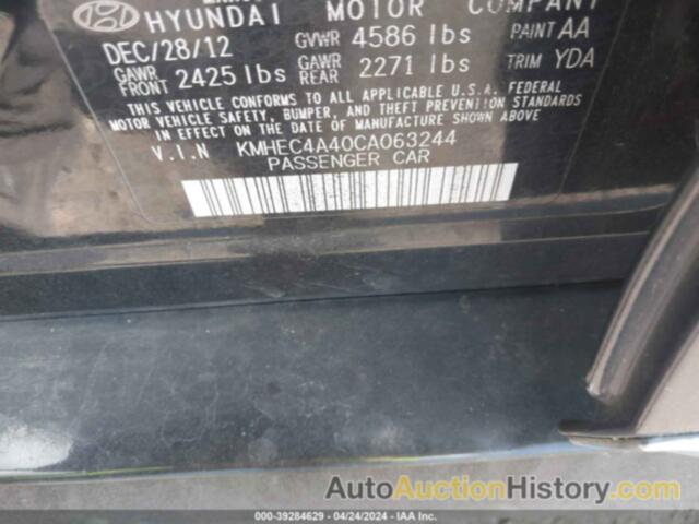 HYUNDAI SONATA HYBRID, KMHEC4A40CA063244