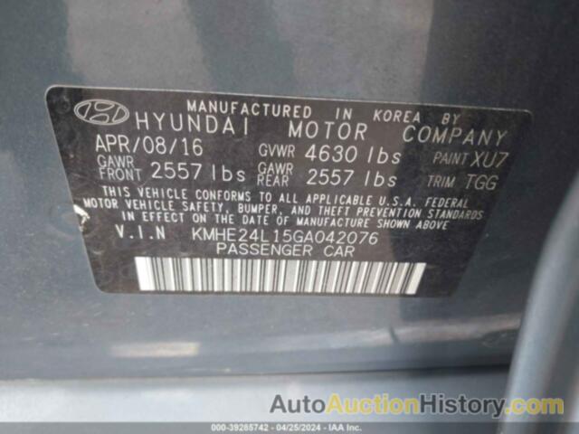 HYUNDAI SONATA HYBRID SE, KMHE24L15GA042076