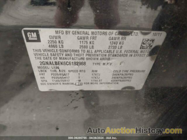 CHEVROLET EQUINOX LS, 2GNALBEK6C6182968