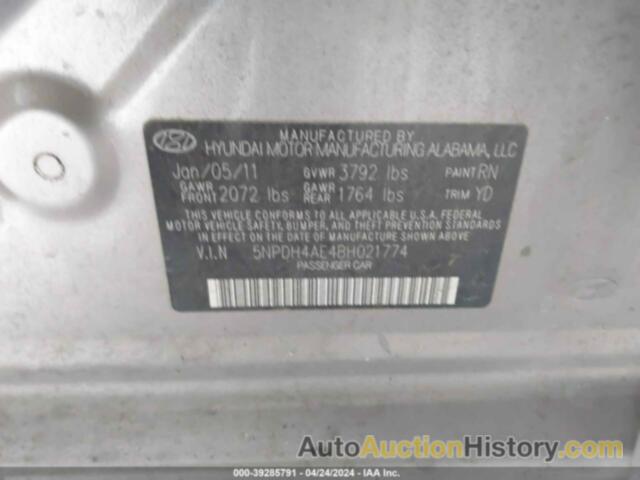 HYUNDAI ELANTRA GLS, 5NPDH4AE4BH021774