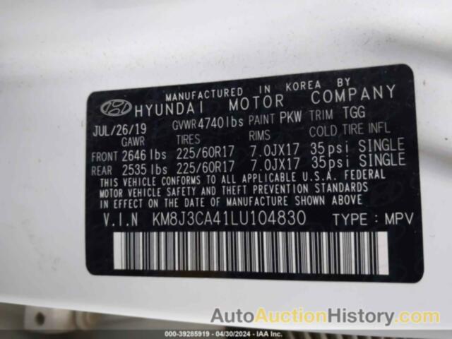 HYUNDAI TUCSON VALUE, KM8J3CA41LU104830