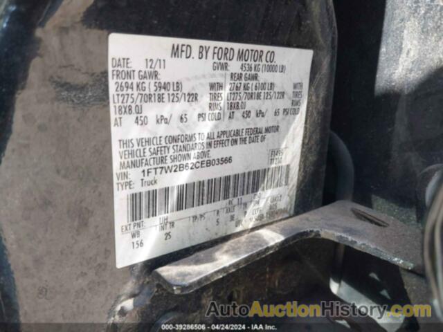 FORD F-250 XLT, 1FT7W2B62CEB03566