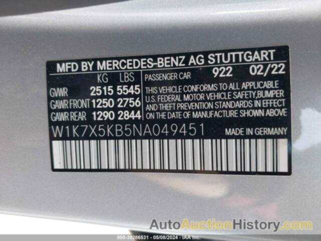 MERCEDES-BENZ AMG GT 43 4-DOOR COUPE, W1K7X5KB5NA049451