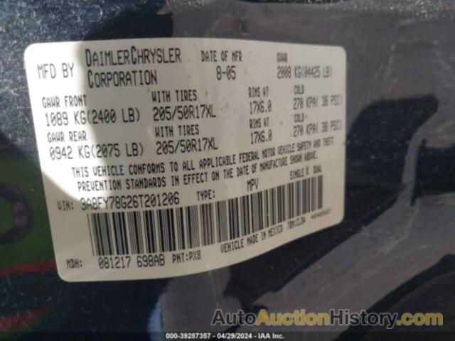 CHRYSLER PT CRUISER GT, 3A8FY78G26T201206