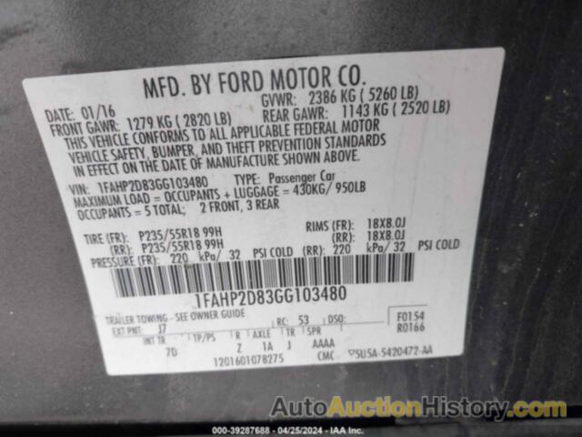 FORD TAURUS SE, 1FAHP2D8XFG200352