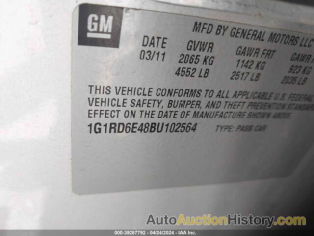 CHEVROLET VOLT, 1G1RD6E48BU102564