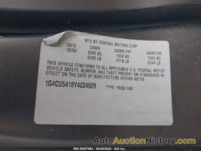 BUICK PARK AVENUE ULTRA, 1G4CU5418Y4224828