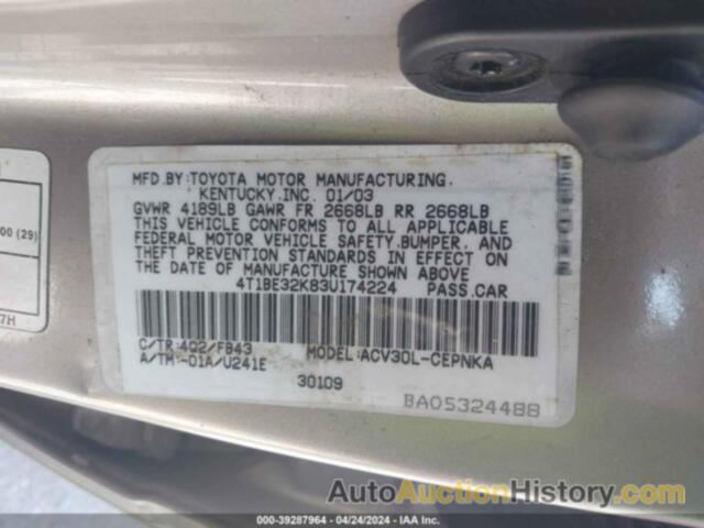TOYOTA CAMRY LE, 4T1BE32K83U174224