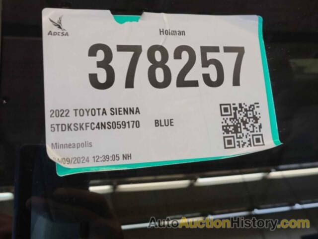 TOYOTA SIENNA LE, 5TDKSKFC4NS059170