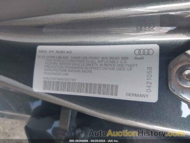 AUDI E-TRON GT PREMIUM PLUS QUATTRO, WAUFJBFW0N7007167