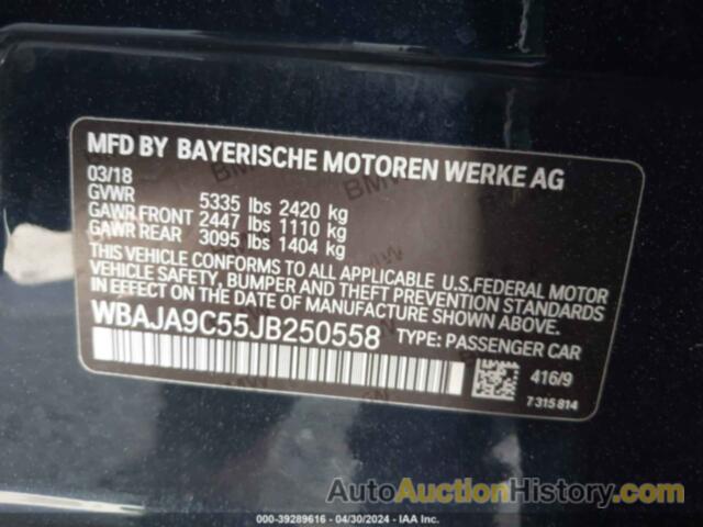 BMW 530E IPERFORMANCE, WBAJA9C55JB250558