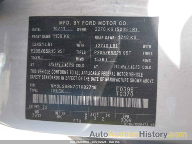 FORD TRANSIT CONNECT XLT, NM0LS6BN7CT082716