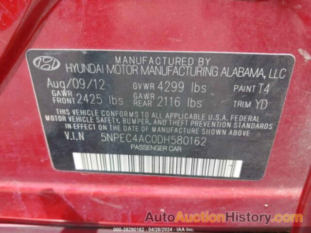 HYUNDAI SONATA LIMITED, 5NPEC4AC0DH580162