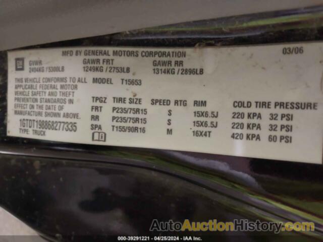 GMC CANYON SL, 1GTDT198868277335