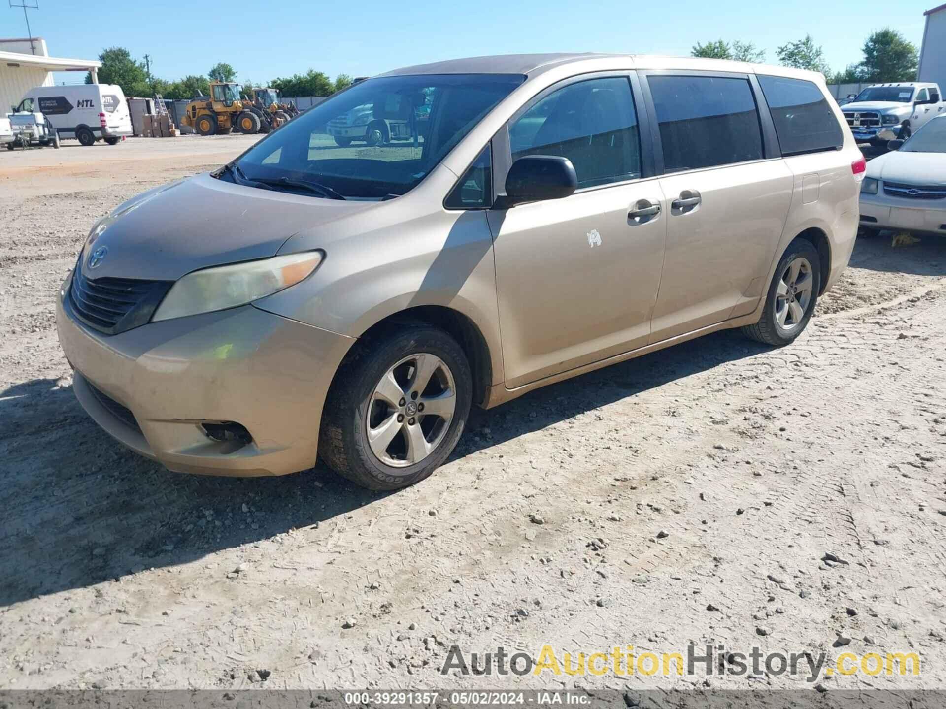 TOYOTA SIENNA BASE V6 7 PASSENGER, 5TDZK3DC1CS254762