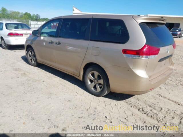 TOYOTA SIENNA BASE V6 7 PASSENGER, 5TDZK3DC1CS254762