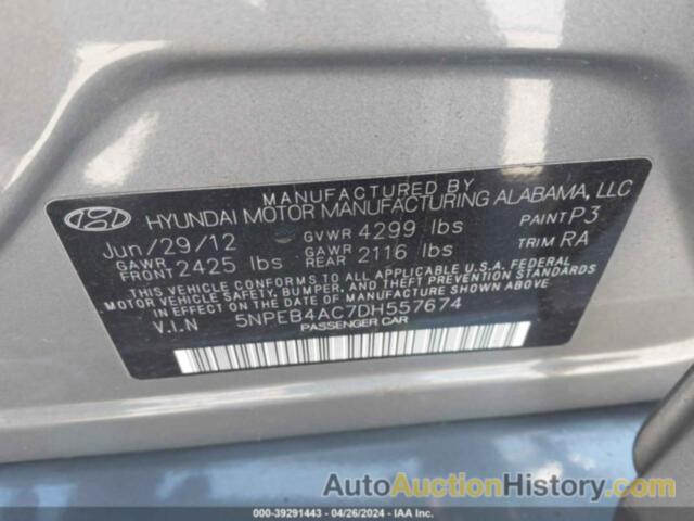 HYUNDAI SONATA GLS, 5NPEB4AC7DH557674