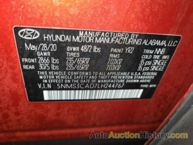 HYUNDAI SANTA FE SEL, 5NMS3CAD7LH244767