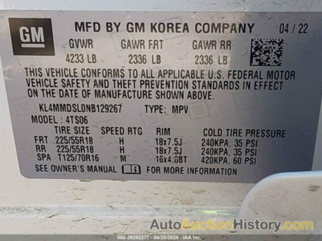 BUICK ENCORE GX FWD SELECT, KL4MMDSL0NB129267