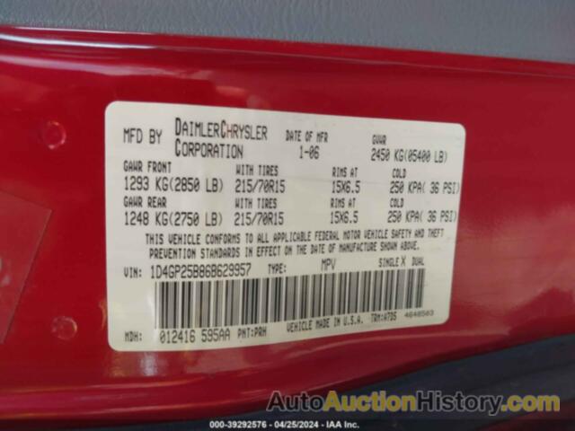 DODGE CARAVAN SE, 1D4GP25B86B629957