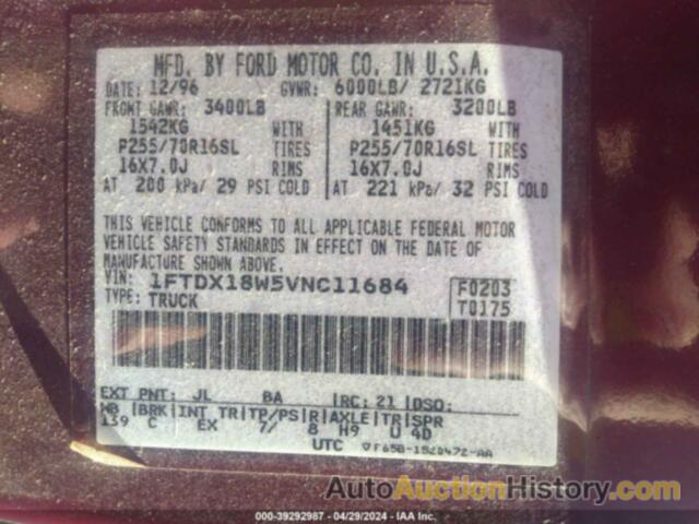 FORD F-150 LARIAT/XL/XLT, 1FTDX18W5VNC11684