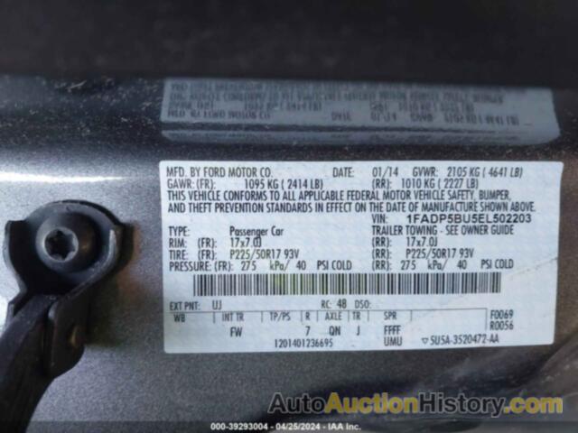 FORD C-MAX HYBRID SEL, 1FADP5BU5EL502203