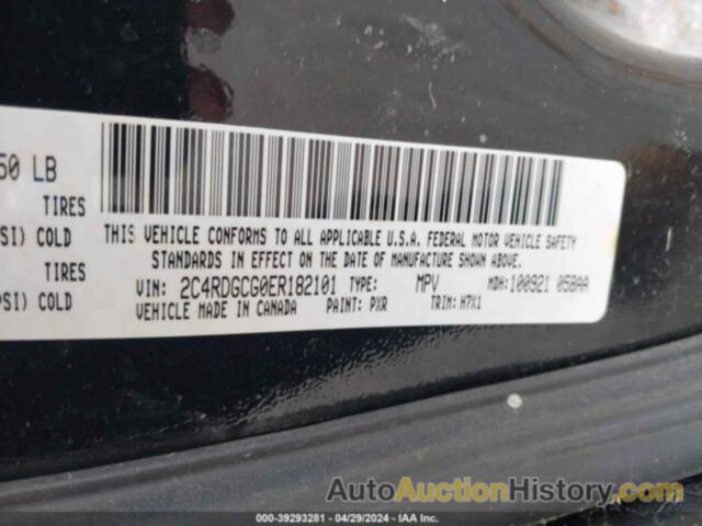 DODGE GRAND CARAVAN SXT, 2C4RDGCG0ER182101