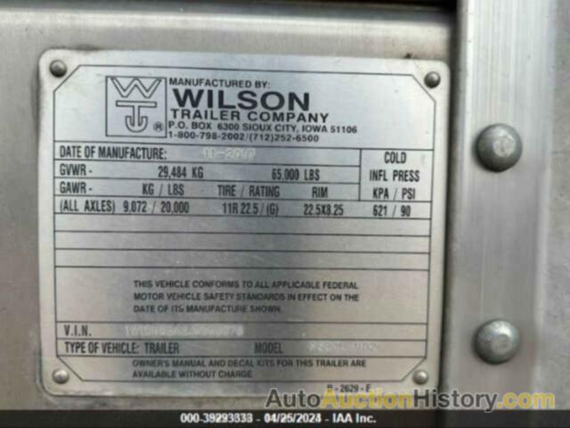WILSON TRAILER CO, 1W16482A2J5555075