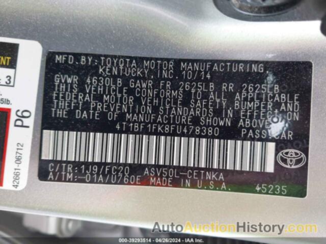 TOYOTA CAMRY LE, 4T1BF1FK8FU478380