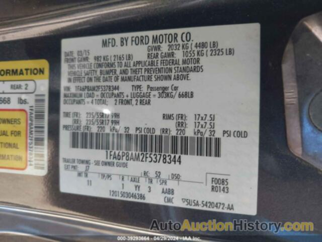 FORD MUSTANG V6, 1FA6P8AM2F5378344