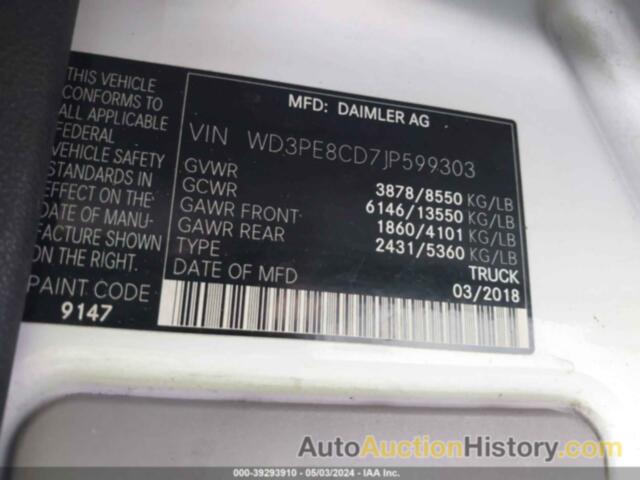 MERCEDES-BENZ SPRINTER 2500 HIGH ROOF V6, WD3PE8CD7JP599303