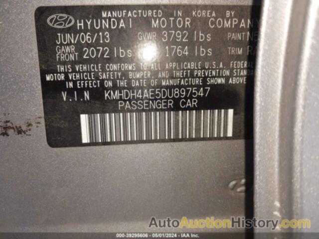 HYUNDAI ELANTRA GLS, KMHDH4AE5DU897547