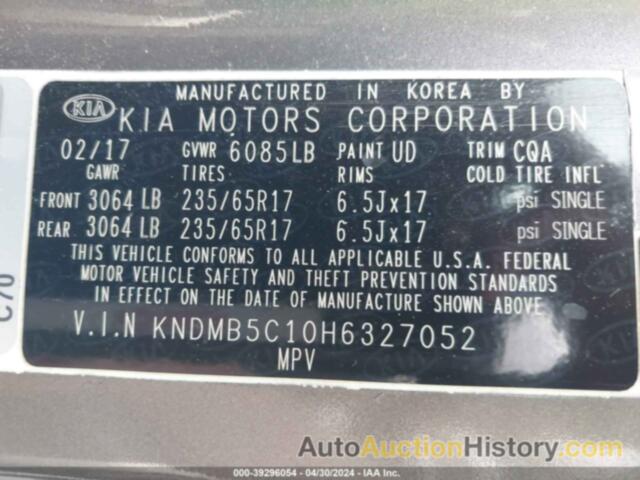 KIA SEDONA LX, KNDMB5C10H6327052