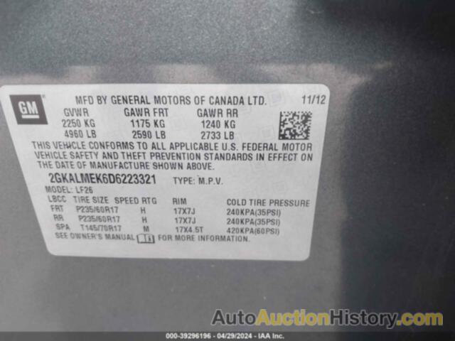 GMC TERRAIN SLE-1, 2GKALMEK6D6223321