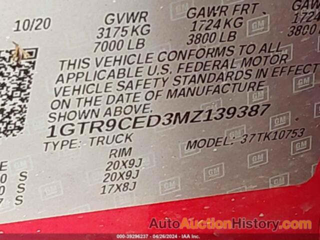 GMC SIERRA 1500 4WD DOUBLE CAB STANDARD BOX ELEVATION, 1GTR9CED3MZ139387