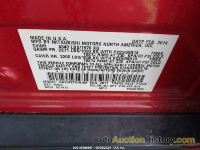 MITSUBISHI OUTLANDER SPORT SE, 4A4AP4AU7EE024422