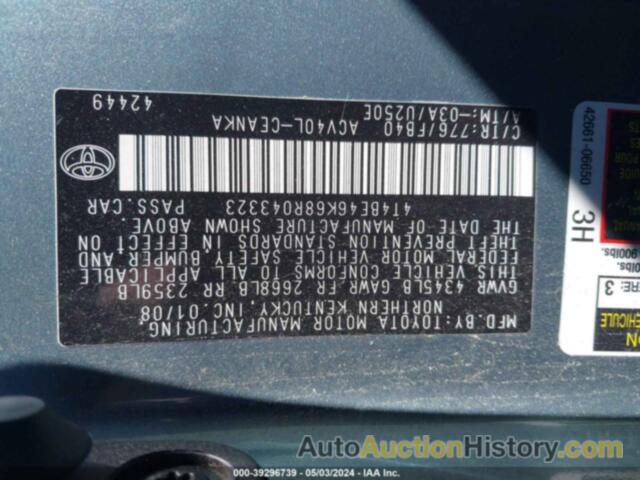 TOYOTA CAMRY LE, 4T4BE46K68R043323