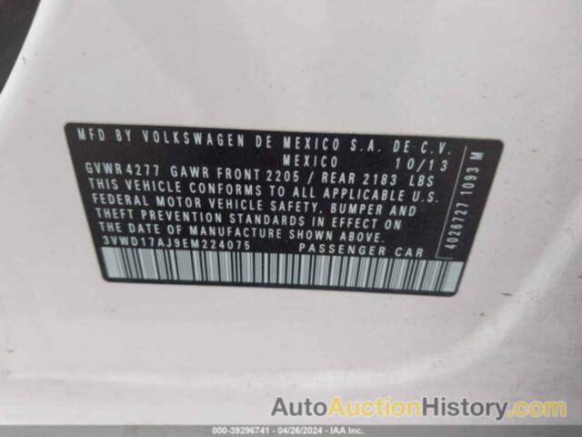 VOLKSWAGEN JETTA 1.8T SE, 3VWD17AJ9EM224075