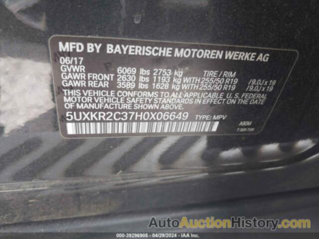 BMW X5 SDRIVE35I, 5UXKR2C37H0X06649