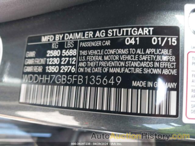 MERCEDES-BENZ E 63 AMG 4MATIC, WDDHH7GB5FB135649