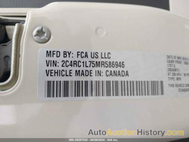 CHRYSLER PACIFICA HYBRID TOURING L, 2C4RC1L75MR586946