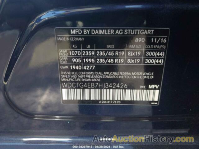 MERCEDES-BENZ GLA 250, WDCTG4EB7HJ342426