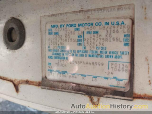 FORD F150, 1FTDF15N3FNA48999