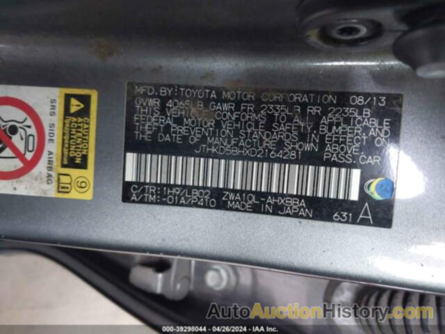 LEXUS CT 200H, JTHKD5BHXD2164281