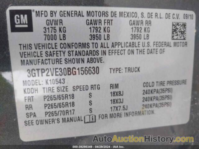 GMC SIERRA 1500 SLE, 3GTP2VE30BG156630