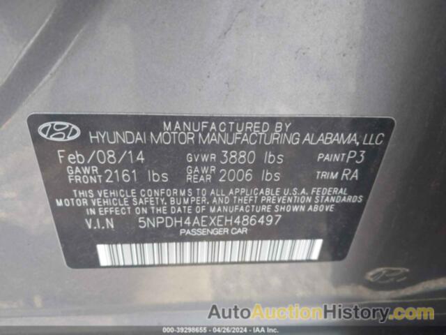 HYUNDAI ELANTRA SE, 5NPDH4AEXEH486497